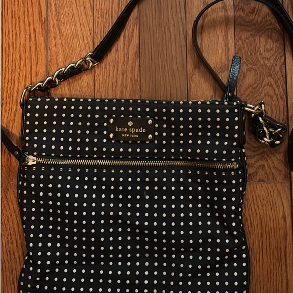 kate spade Handbags - Kate Spade Black and White Polka Dot Crossbody Bag